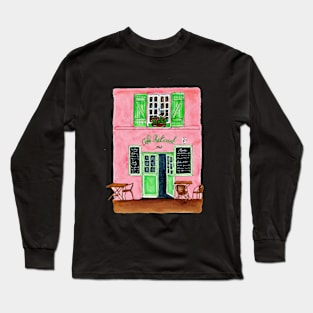 Pink Paris Cafe Long Sleeve T-Shirt